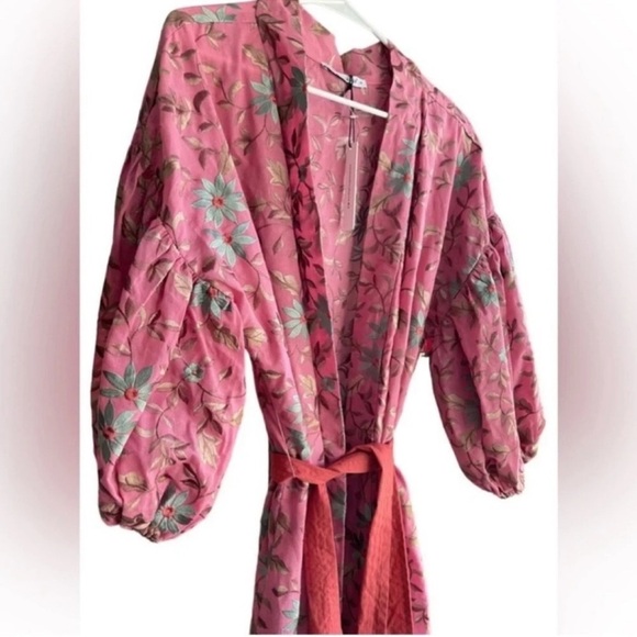 RODNER FIGUEROA Embroidery Floral MIDI Balloon Sleeves Kimono Dress Size M - Picture 5 of 11